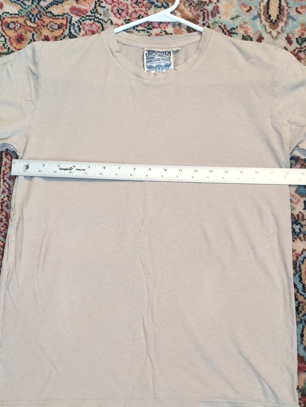 Jungmaven Short Sleeve Crew Tee in Light Beige - Picture 3 of 5